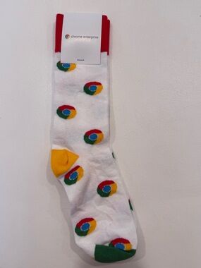 NWT Google Chrome Enterprise Sock Club Crew Socks Colorful Logo Unisex
